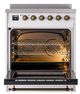 Ilve® Nostalgie II Noblesse 30'' White Pro Style Induction Range with Burnished Trim-1