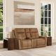 Flexsteel® Ranger Oakridge Brown Leather Power Reclining Loveseat with Console-1