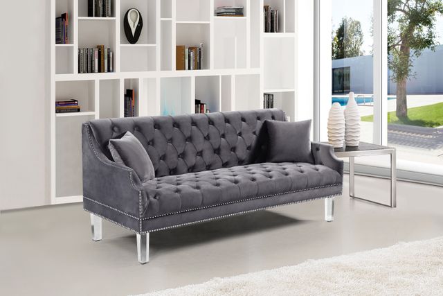 Meridian Furniture Roxy Grey Velvet Sofa-2