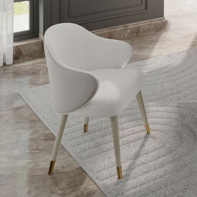 ACME Furniture Charity 2-Piece Gray Oak/White Upholstered Dining Side Chair Set-1
