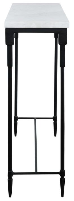 Uttermost® Bourges White Marble Top Console Table with Satin Black Base-4