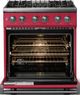 Viking® 5 Series 30" Valentine Pro Style Dual Fuel (NG) Range with Polished Chrome Trim-1