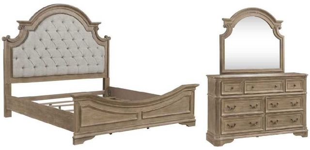 Liberty Furniture Magnolia Manor 3-Piece Taupe Mist/Weathered Bisque King Bedroom Set-0