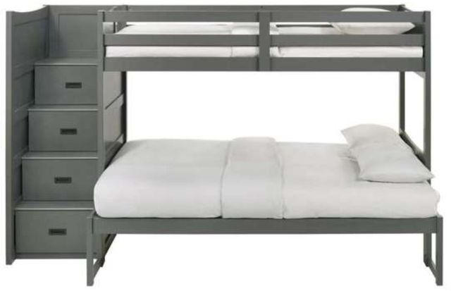 Elements International Sami Gray Twin Over Full Bunk and Loft Bed-2