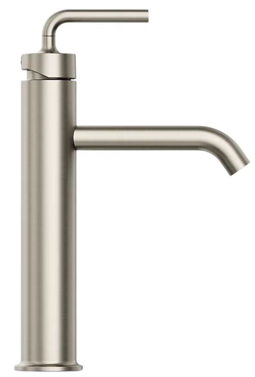 KOHLER® Purist® Vibrant Brushed Nickel Tall Single-Handle Bathroom Sink Faucet with Lever Handles-2