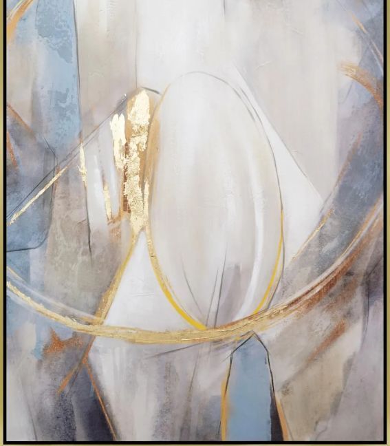 Classy Art Style 16 Hand Painted Textured Canvas with Foil Wall Art-1