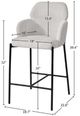 LH Home Allegra Corduroy White Counter Stool-1