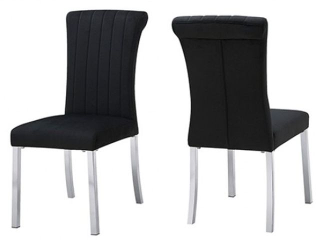 Furniture of America® Holstebro 2-Piece Silver/Black Side Chair-0