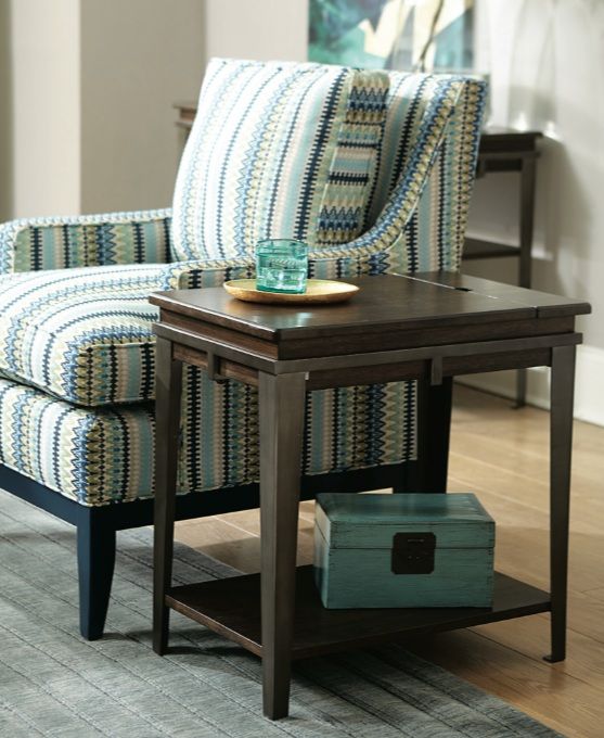 Hammary® Composite Espresso Charging Chairside Table with Antique