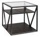 Liberty Furniture Arista Glass Top End Table with Cobblestone Brown/Gray Base-0