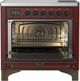 Ilve® Majestic III 36" Burgundy Pro Style Induction Range with Solid Door and Burnished Trim-1