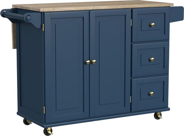 homestyles® Dolly Madison Blue Drop Leaf Kitchen Cart-0