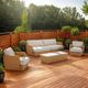 LH Home Siesta Natural Wicker Outdoor Club Chair with Beige Olefin Fabric Cushions-1