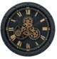 A & B Home Black/Gold Large Roman Numeral Gear Clock-0