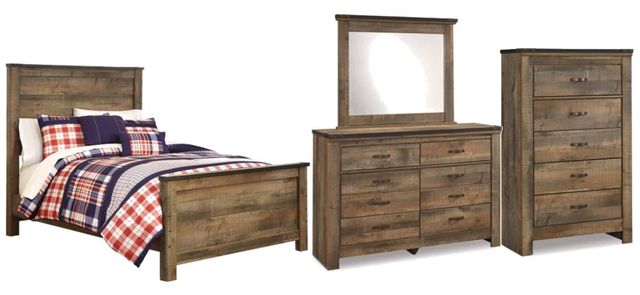 Signature Design by Ashley® Trinell 4-Piece Brown Twin Panel Bed Set-0