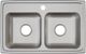 Elkay Lustertone® Classic Lustrous Satin 29" x 18" x 5-1/2" MR2-Hole Equal Double Bowl Drop-In ADA Sink-1