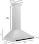 ZLINE 36" Autograph Edition Satin Stainless Steel Wall Mounted Range Hood-4