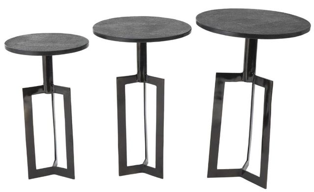Deco Marche 3-Piece Black Tripod Shaped Accent Table Set-1