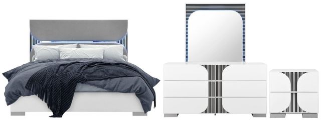 Global Furniture USA Talia 4-Piece White King Panel Bedroom Set-0