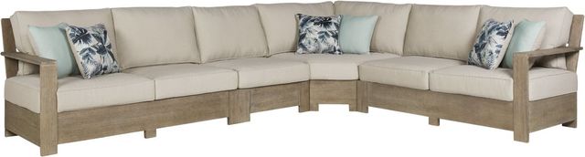 Signature Design by Ashley® Silo Point 5-Piece Brown Outdoor Sectional -0