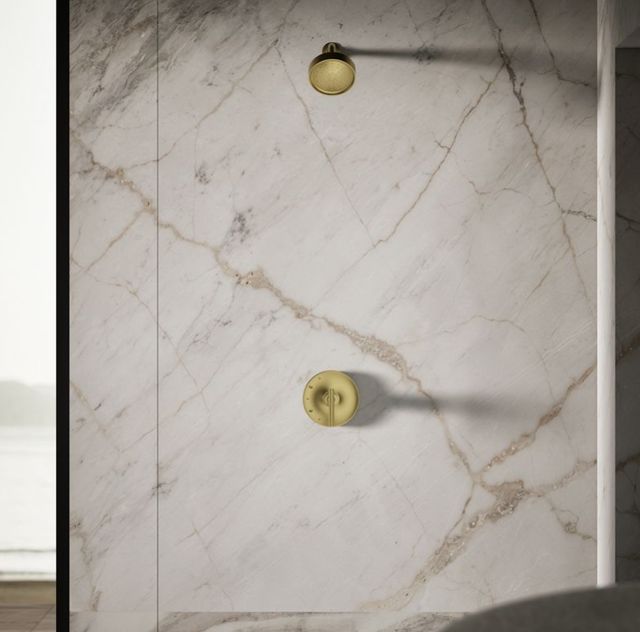 KOHLER® Purist® Vibrant Brushed Moderne Brass 1.5 GPM Single-Function Showerhead-2