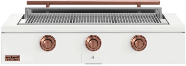 Caliber™ Rockwell Social 3-Burner Matte White Built-In Natural Gas Grill with Copper Hardware-0
