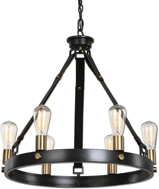 Uttermost Marlow 6 Light Antique Bronze Chandelier-0