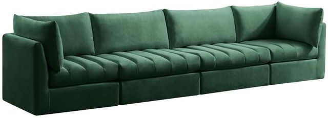 Meridian Furniture Jacob Green 140" Modular Velvet Sofa-0