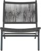 Moe's Home Collection Palma Black Teak Outdoor Lounge Chair with Black Wicker Back and Seat-1