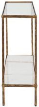 Signature Design by Ashley® Ryandale Glass Top Sofa Table with Antique Brass Base-2