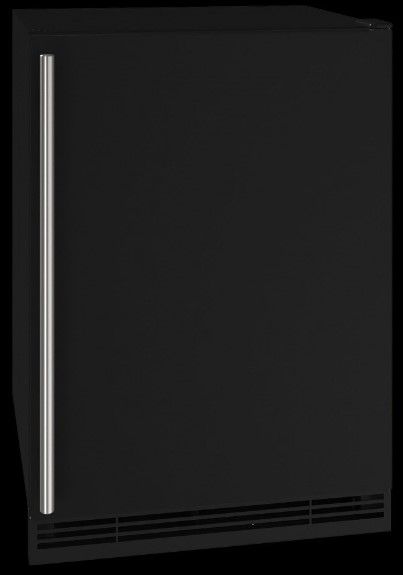 U-Line® Black Solid 24" Compact Refrigerator-Freezer-0