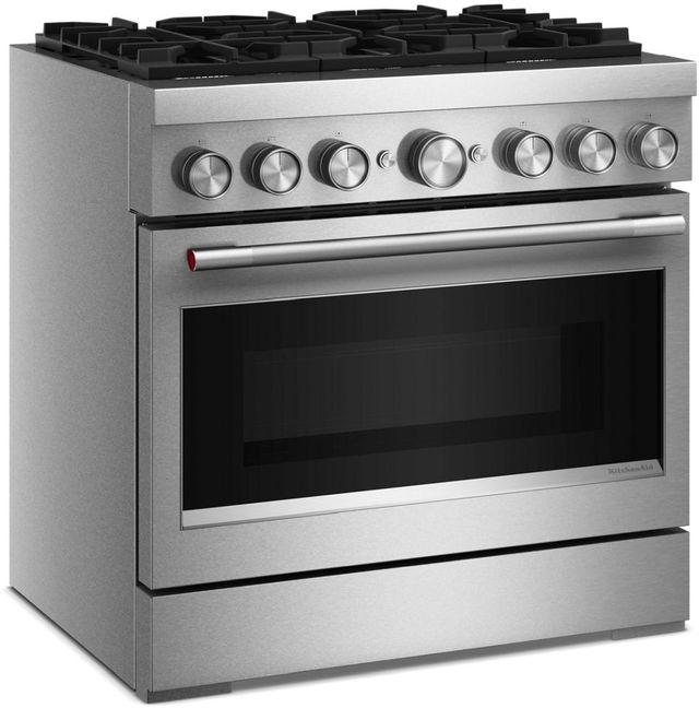 KitchenAid® 36" Stainless Steel 6 Burner Pro Style Dual Fuel Range with No Preheat Air Fry Mode-4