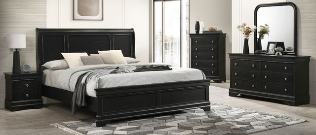 American Wholesale Furniture Porter Black Dresser Mirror-1