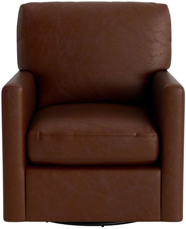Bassett® Furniture Customizable Trent Leather Thin Track Arm Swivel Chair-1