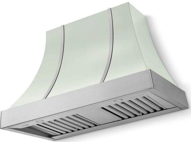 La Cornue CornuFé Cascade 44" Tapestry Range Hood with Satin Chrome Trim-0