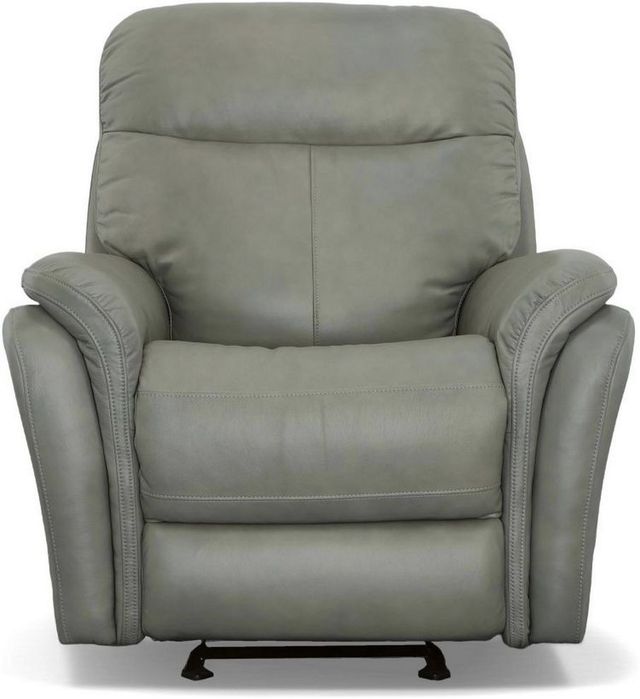 Flexsteel® Zoey Gray Power Gliding Recliner with Power Headrest-1