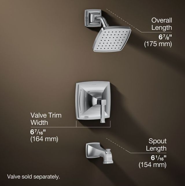 KOHLER® Riff® Rite-Temp® Polished Chrome 2.5 GPM Bath and Shower Trim Kit-2