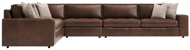 Bernhardt Nest Bernhardt Living 5-Piece Brown Leather L-Shape Facing Sectional-0