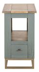 International Furniture Direct Timber Forest Green Chairside Table-1