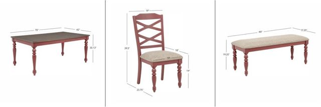 Powell® Trimble 6-Piece Beige/Red Dining Set-2