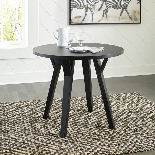 Signature Design by Ashley® Otaska Black Round Dining Table-2
