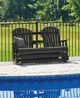 Signature Design by Ashley® Hyland Wave Black Polyethylene Outdoor Glider Loveseat-5
