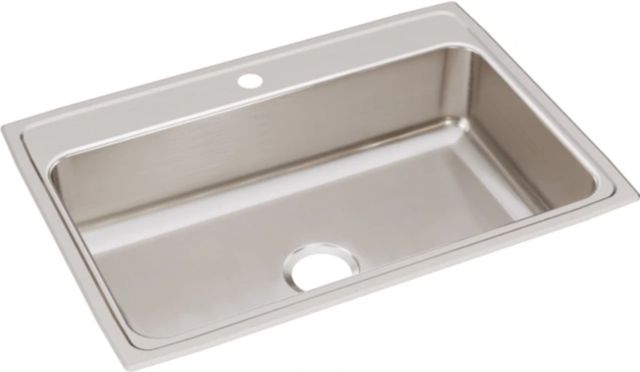 Elkay Lustertone® Classic Lustrous Satin 31" x 22" x 7-5/8" 1-Hole Single Bowl Drop-In Sink-0