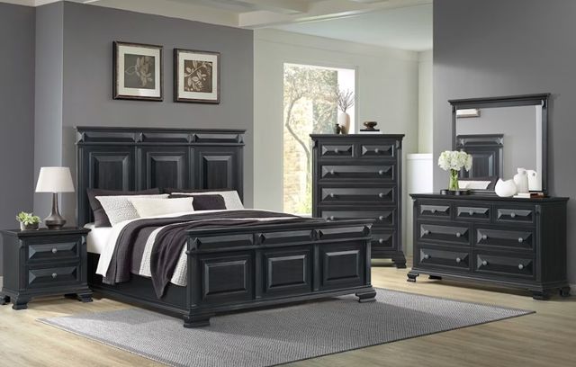 Elements International Bridgestone Black Queen Panel Bed-1