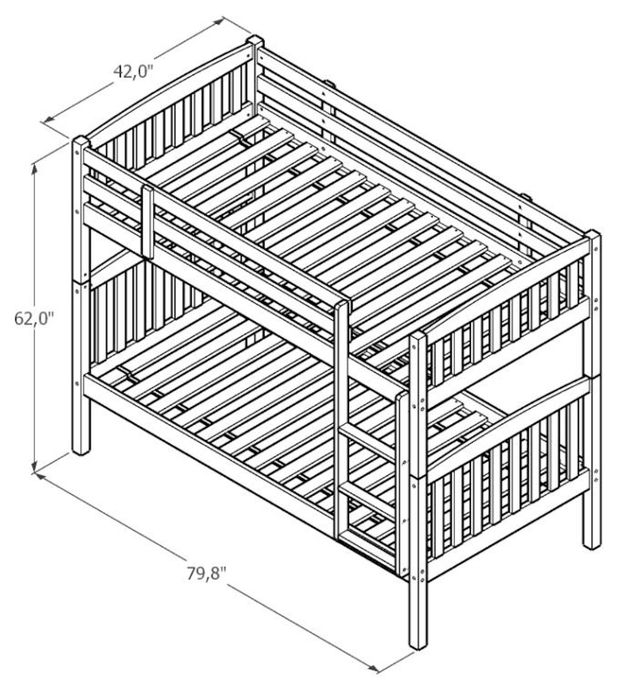 Kodiak Furniture Claire White Twin Bunk Bed with Trundle-2