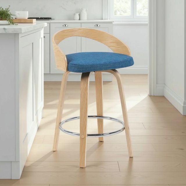 Armen Living Sonia Blue/Oak Counter Stool-1