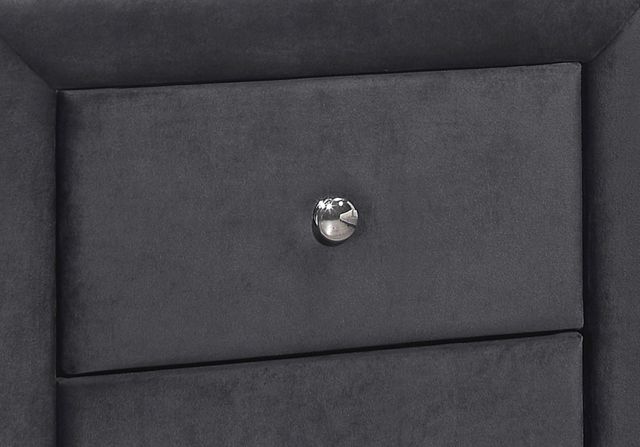 Monarch Specialties Inc. Dark Grey Velvet Night Stand-1