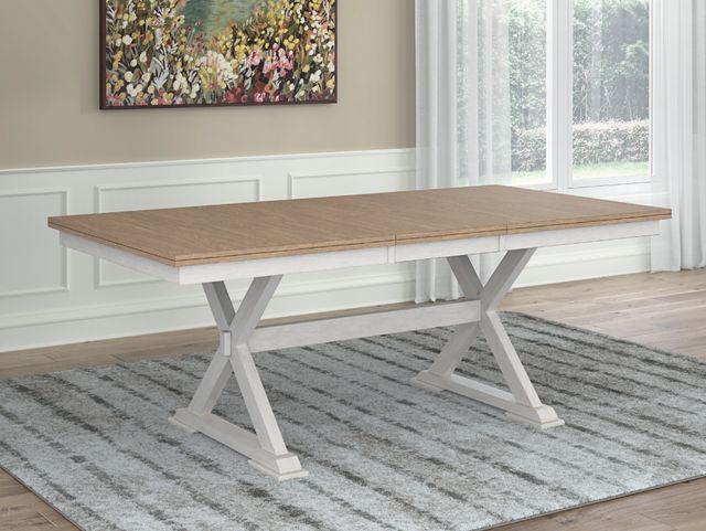 Signature Design by Ashley® Purlaney Natural Dining Table with Antique White Base-2