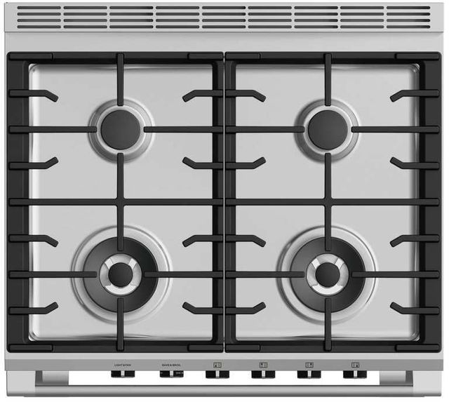 Fisher & Paykel 30" Brushed Stainless Steel with Black Glass Freestanding Natural Gas Range-2