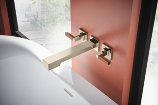 Brizo Frank Lloyd Wright® Brilliance® Polished Nickel 2-Handle Wall Mount Tub Filler-2
